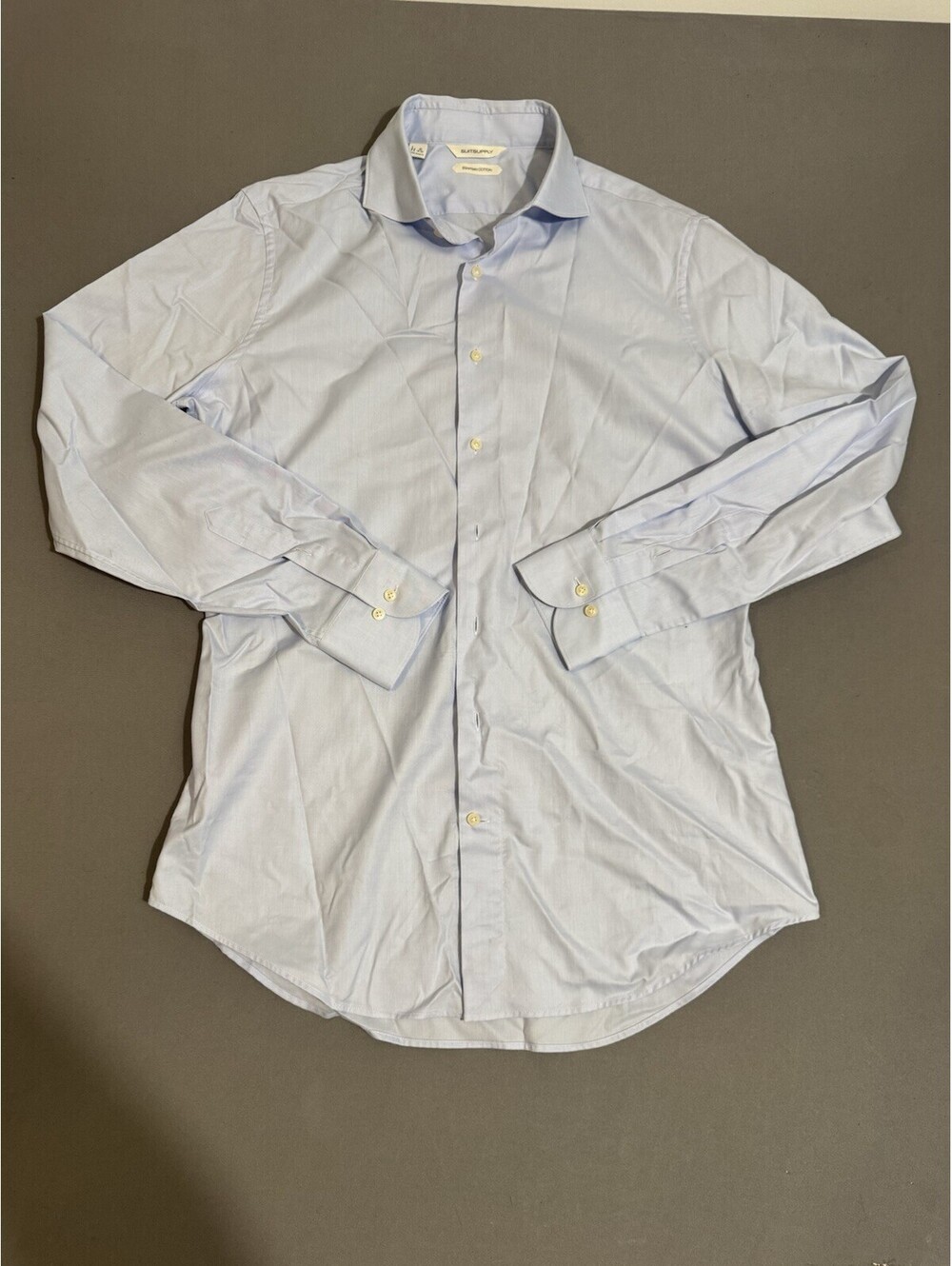 Suitsupply Traveller Dress Shirt Mens 16.5 42 Blue Extra Slim Wrinkle Resistant